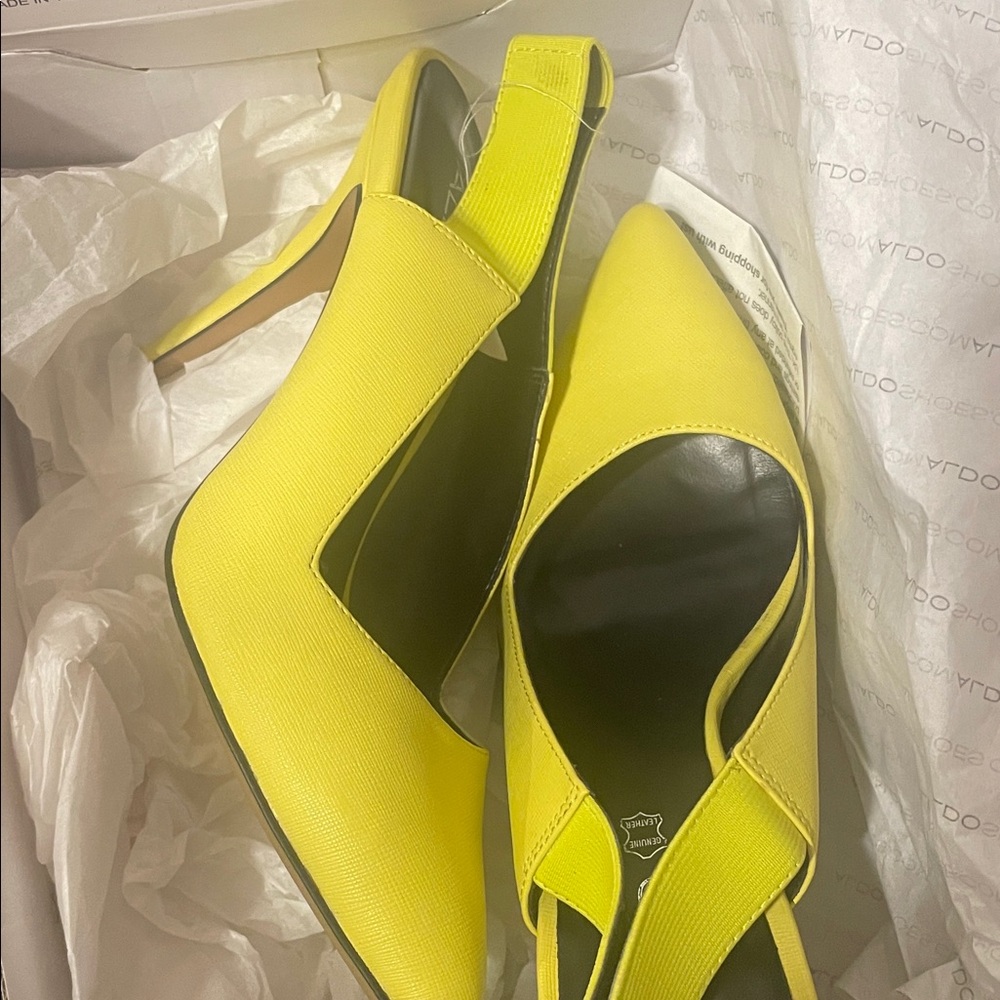Aldo Vibrant Yellow Slingback Heels